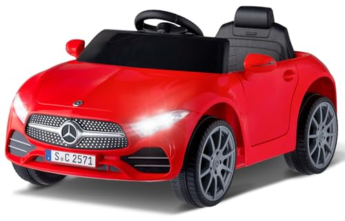 Karl home Licensed Mercedes Benz CLS 350 Electric Car for Kids, 12V Battery Powered Electric Ride on Toy Car with Remote Control, Music, LED Lights, Soft Start, Red