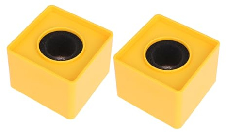 BESPORTBLE 2Pcs ABS Square Microphone Logo Flags Yellow, Mic Station Branding Cubes for Interview, Podcast, and Conference Use