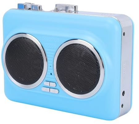 TIKATARER Kassettenspieler mit Lautsprecher, Kassetten-zu-Digital-Konverter, Tragbarer Kassettenspieler mit USB-Direkt-MP3- und 3,5-mm-Kopfhöreranschluss, Ideal für den Heim- und Reisegebrauch (Blue)