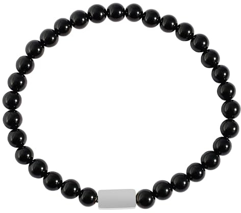 Akzent Armband Herren - Premium Armband Herren in Schwarz aus Onyx, 100% Wasserfest & Hautverträglich
