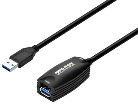 Monoprice Active USB-A to USB-A Female 3.0 Extension Cable - 4.5M (15ft) - Black, 10 Times Faster Than USB 2.0