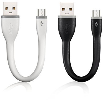 BigBlue Short USB Cable 2 Pack, 0.5ft, USB to Micro Cable, Sync Data Cord for Android Samsung, HTC, Sony, Nexus, LG, Huawei