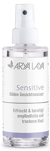 ARYA LAYA Sensitive Blüten Gesichtswasser, 100 ml: alkoholfreies Tonic, erfrischt und beruhigt empfindliche & trockene Haut, verfeinert die Poren, zur Vorbereitung auf nachfolgende Pflege, vegan