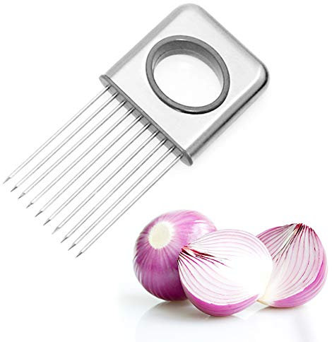 LifeJoy Zwiebel Halter Gemüse Kartoffel Cutter Slicer Gadget Edelstahl-Gabel-Slicing Geruch Entferner-Küche-Werkzeug-Hilfe-Gadget Chopper Cutting