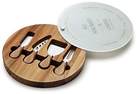 LACOR Set Messer für Käse D. 25 cm, Holz, braun, 30 x 25 x 5 cm