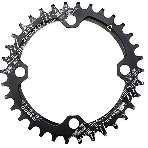 CYSKY 34T Plato Estrecho Ancho 104 BCD Solo Plato con Bicicleta 9 10 11 Velocidad para Bicicleta de Carretera Bicicleta de montaña BMX MTB (34T)