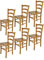t m c s Tommychairs - 6er Set Stühle Venice für Küche und Esszimmer, Robuste Struktur aus lackiertem Buchenholz im Farbton Eichenholz und Sitzfläche aus Holz