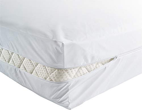 Erwin Müller Matratzen-Rundum-Bezug Dessau weiß Größe 120x200 cm - wasserdicht, kochfest, hygienisch, mit 2-seitigem Reißverschluss