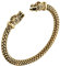 Wikinger Drachenkopf Armreif, AILUOR Einzigartiges Design Drachen Herren Armband Edelstahl Verdrehten Stahlkabel Armreif Keltischer Knoten Manschette - Elastische Verstellbare (Gold)