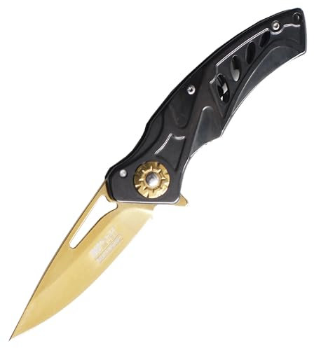 RKS DIFFUSION Couteau Pliant Gold Edition MT-A917BG Mtech USA Couteau de Poche