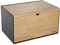 Klausberg Brotkasten Brotbox aus Metall/Holz 35,5 x 21,5 x 19,5 cm (Schwarz)