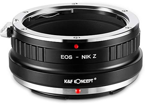 K&F Concept Adaptador de Objetivo EOS-Nik-on Z,Anillo Adaptador de Montura Lente Compatible con ObjetivosCanon EOS (EF/EF-S Mount) a Cuerpo de Cámara Nikon Z Z5 Z6 Z7 (Mount Z)