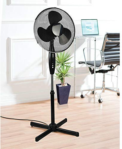 Daewoo 16 ELECTRIC AIR COOLING OSCILLATING FLOOR STANDING PEDESTAL FAN-BLACK