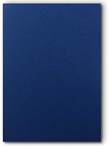 100 DIN A5 Einzelkarten Papierbögen - Dunkelblau - 240 g/m² - 14,8 x 21 cm - Bastelbogen Tonpapier Fotokarton Bastelpapier Tonkarton - FarbenFroh