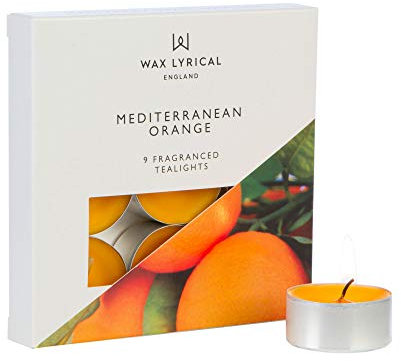 Wax Lyrical Scented Tealight Candles, Box of 9, Mediterranean Orange