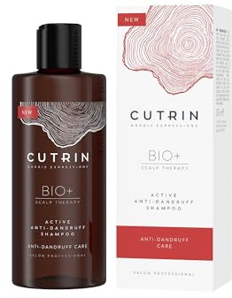 CUTRIN BIO+ Aktiv Anti-Schuppen Shampoo, Tiefenreinigendes Anti-Schuppen Shampoo für fettige & schuppige Kopfhaut mit nordischer Kiefernrinde & Selleriesamen Extrakt, 250ml