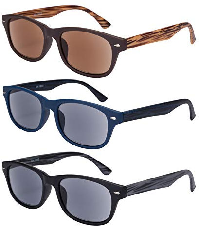EYEGUARD Lesebrille, 3er-Pack, UV400-Schutz, Outdoor-Sonnenleser, klassische Modeleser-Sonnenbrille für Damen und Herren (3 Farben, 3.00)…