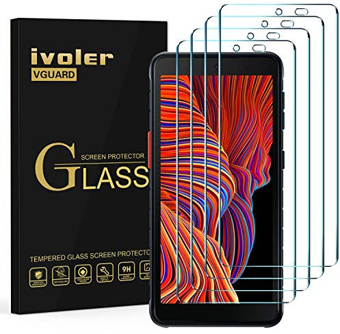 ivoler Pack de 4 Verre Trempé pour Samsung Galaxy XCover5 / Samsung Galaxy XCover 5, Film de Protection d’écran en Verre Trempé - Anti Rayures - sans Bulles - Ultra Résistant Dureté 9H Glass