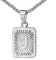 OIDEA Halskette mit Buchstabe J Silber: Unisex Charme Kette für Herren/Damen A-Z Buchstabe Anhänger Rechteck Dog Tag Kette aus Edelstahl Weizenkette Schmuck Geschenk für Männer Frauen