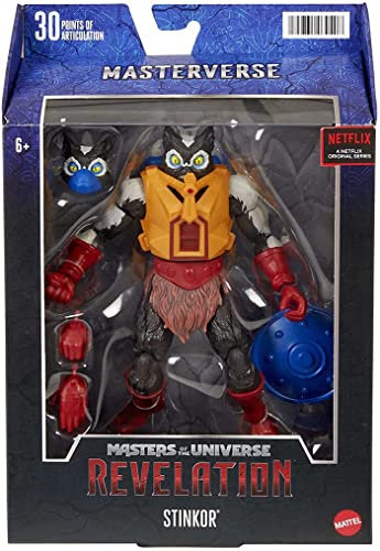 Masters of the Universe Masterverse Stinkor Action Figure 7-in MOTU Battle Figures for Storytelling Play and Display, Gift for Kids Age 6 and Older and Adult Collectors, MOTU Collectors