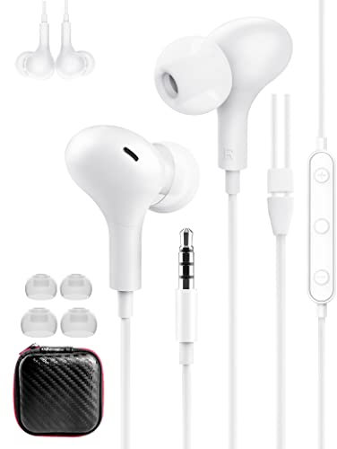 Cuffie 3,5mm con Filo per Samsung Galaxy A15 A14 A12,Cuffie in Ear Magnetici Auricolari 3,5mm,Cuffie con Microfono Cancellazione del Rumore per iPhone 6S Plus,OPPO A76/A16/A16K,Redmi Note 13 12 11 Pro