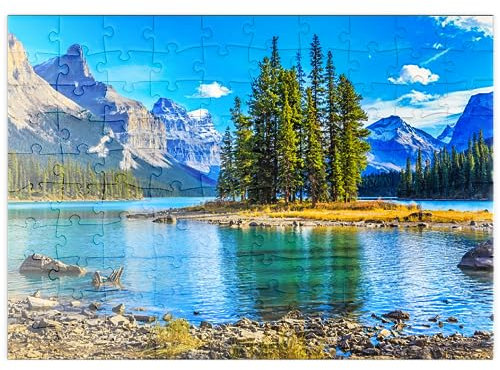 MyPuzzle Spirit Island im Maligne Lake - Jasper National Park, Kanada - Premium 100 Teile Puzzle - MyPuzzle Sonderkollektion von Puzzle Galaxy