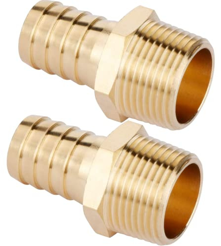 Lot de 2 raccords cannelés en laiton de 1,9 cm x 1,9 cm NPT mâle, adaptateur, NPT mâle vers raccord de tuyau cannelé CX Wonderland