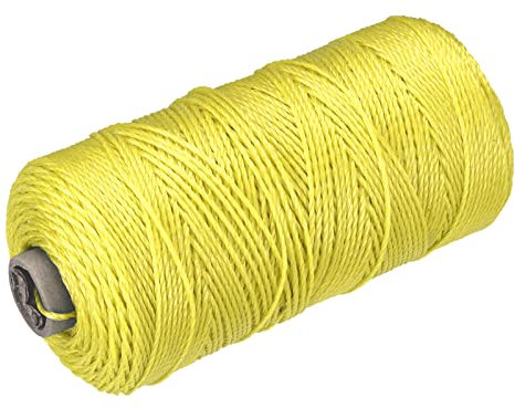 sourcing map Geflecht Maurerschnur Nylon Gelb 300M/328 Yard 1.5MM für Gartenbau Mauerwerk