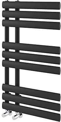 Go Bathrooms Black Towel Radiator 820 x 500 Heated Towel Rail Vertical Designer Bathroom Radiator Heated Ladder Rail Central Heating