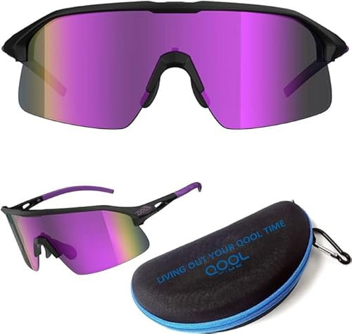 LIVING OUT YOUR QOOL TIME Polarisierte Fahrrad-Sonnenbrille für Herren und Damen, Volleyball, Laufen, Golfen, Baseball und Outdoor-Sport, 118