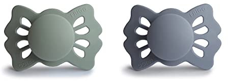FRIGG Lucky Silikon Schnuller | Symmetrischer Schnuller 2er Pack | BPA-frei | Hergestellt in Dänemark | Sage/Great Gray - Größe 1 (0-6 Monate)