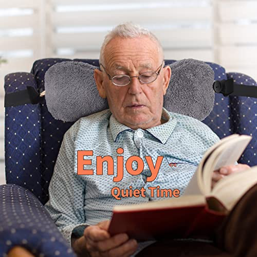 Jiangding Nackenkissen, weich, Knochenform, für Sofa, Sessel, Liegestuhl, Couch, Bürostuhl, Flugzeuge, Schlafen, Reisen, Taillenunterstützung, fixierbar (grau)