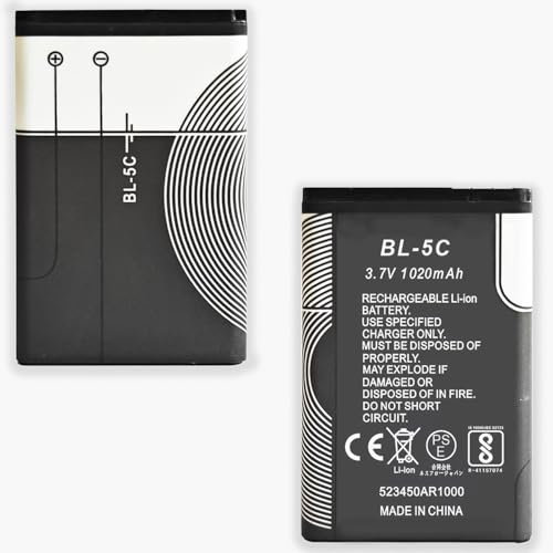 BL-5C 3.7V 1020mAh Rechargeable Battery Suitable for Radio Phone with Current Protection XHDATA(2 Pieces Batteries in Box)