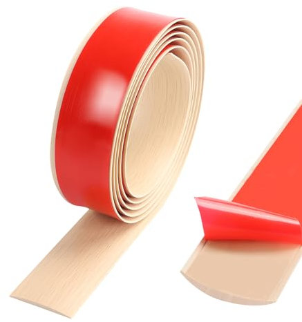 TECDW Tira de Umbral de Autoadhesivo, 4m x 5cm Tiras de Transición de Piso, Tiras de Moldura de Puerta de Alfombra, Tira Borde Suelo, Perfil de Transición de Vinilo para Laminado (Color de Arce)