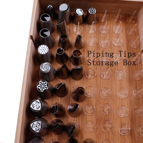 kowanii Cake Decorating Tips Storage Box DIY Cake Flower Nails for Icing Piping Tips Container 200 Pieces, NOT Include Box