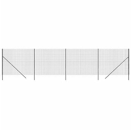 vidaXL Maschendrahtzaun, Gartenzaun Wildzaun mit PVC Beschichtung, Drahtzaun Begrenzungszaun für Außenbereich, Drahtgitter Maschendraht, Anthrazit Verzinkter Stahl