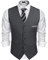 COOFANDY Anzugweste für Herren Western Weste Slim Fit Smoking Frack Herrenweste Herrenanzug Business Hochzeit Retro Elegant Vest(Dunkel grau,L)