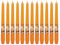 Dekohelden24 Duft-Stabkerze, Leuchterkerze mit weihnachtlichem Zimtorange Duft, 12 Stück, Duftrichtung Christmas-Orange in orange, Größe: H/Ø ca. 25 x 2 cm, 60 gr