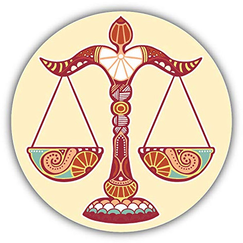 WildeBabsKLBT 12 cm Hochwertiger Premium Autoaufkleber Sticker Selbstklebende Folie Waage Horoskop Tierzeichen Tierkreis Ornament H2093