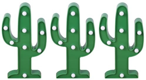 UKCOCO 3st Kaktus-nachtlampe Tisch Nachtlicht Kaktus Schreibtischlampe Kaktus Neonlichter Kaktus-festzelt-schilderleuchten Tropisches Party-nachtlicht Haushaltslampe Kind Led