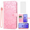 Phone Case for TCL 40R 5G (6.6) Wallet Cases with Tempered Glass Screen Protector and Leather Slim Flip Cover Card Holder Stand Cell Accessories TCL 40 R T771K T771K1 T771H T771A Women Rose Gold