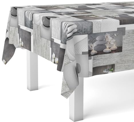 Martina Home Zen Stones Nappe en Toile Cirée Unique 220 x 140 cm