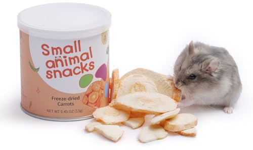 Niteangel Hamster-Snacks und Leckerlis Spielzeug - Natürlicher Leckerbissen für Zwerghamster, Syrische, Robo, Gerbils, Mäuse, Degus oder (Freeze-Dried Carrots)