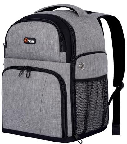 DBXINY Bowlingtasche Rucksack 1 Ball, Bowlingballtasche für Einzelball, Schuhe bis Größe 13 und Zubehör (Grau)