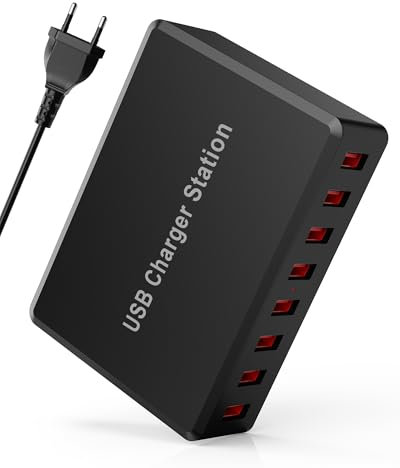 Rsydmny USB Ladegerät Mehrfach, 50W 8-Port Multi USB Netzteil, 5V 10A USB-A USB Ladestation für mehrere Geräte, für iPhone 15/14/13 Pro Max, iPad, Samsung Galaxy S23, Huawei
