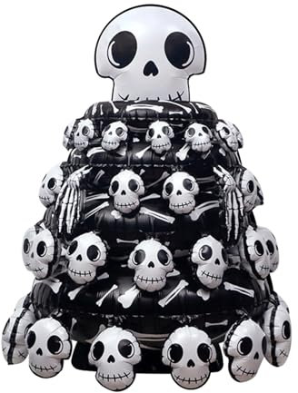 JWTRSVTY Halloween Giganti Decorativi Palloncini, Palloncini Scheletro, Palloncini Foil Halloween, Palloncini Foil Giganti In Piedi Halloween, 110 * 80 CM, Per Decorazione Festa Halloween Carnevale