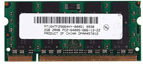 Tlilyy 2GB DDR2 PC2-6400 800MHz 200Pin 1.8V Memoria para Computadora PortáTil SO-DIMM RAM para Computadora PortáTil