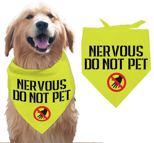 arricraft Halstuch Für Nervöse Hunde Nicht Streicheln Runder Haustierschal Mit Verbotsschild Verstellbar Dreieckiges Lätzchen Waschbares Baumwolltaschentuch Zubehör Für Mittelgroße