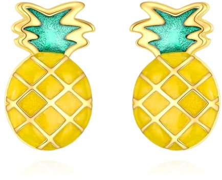 VONALA 925 Sterling Silber Ananas Ohrringe Mädchen Ohrstecker Nette Früchte Schmuck Geburtstagsgeschenke für Damen (Ananas)