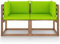 Annlera Garten-Palettensofa Garten-Mittelsofa-Set 2 TLG Paletten-Lounge-Set Terrassensofa mit Hellgrün Dicken Polsterung Ecksofa Garten-Sitzgruppe Sofagarnitur Modularen Design 64x64x70 cm